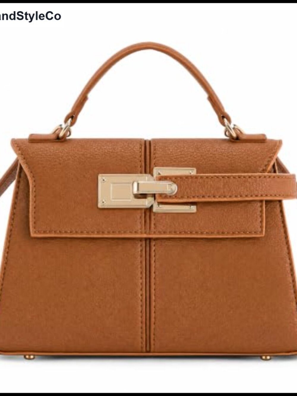 Structured Vegan Leather Top Handle Satchel Purse with Crossbody Strap